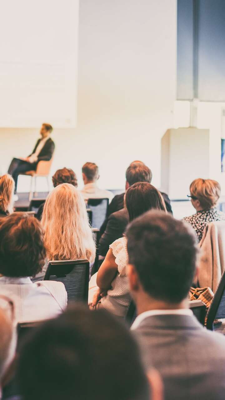 People attending a conference