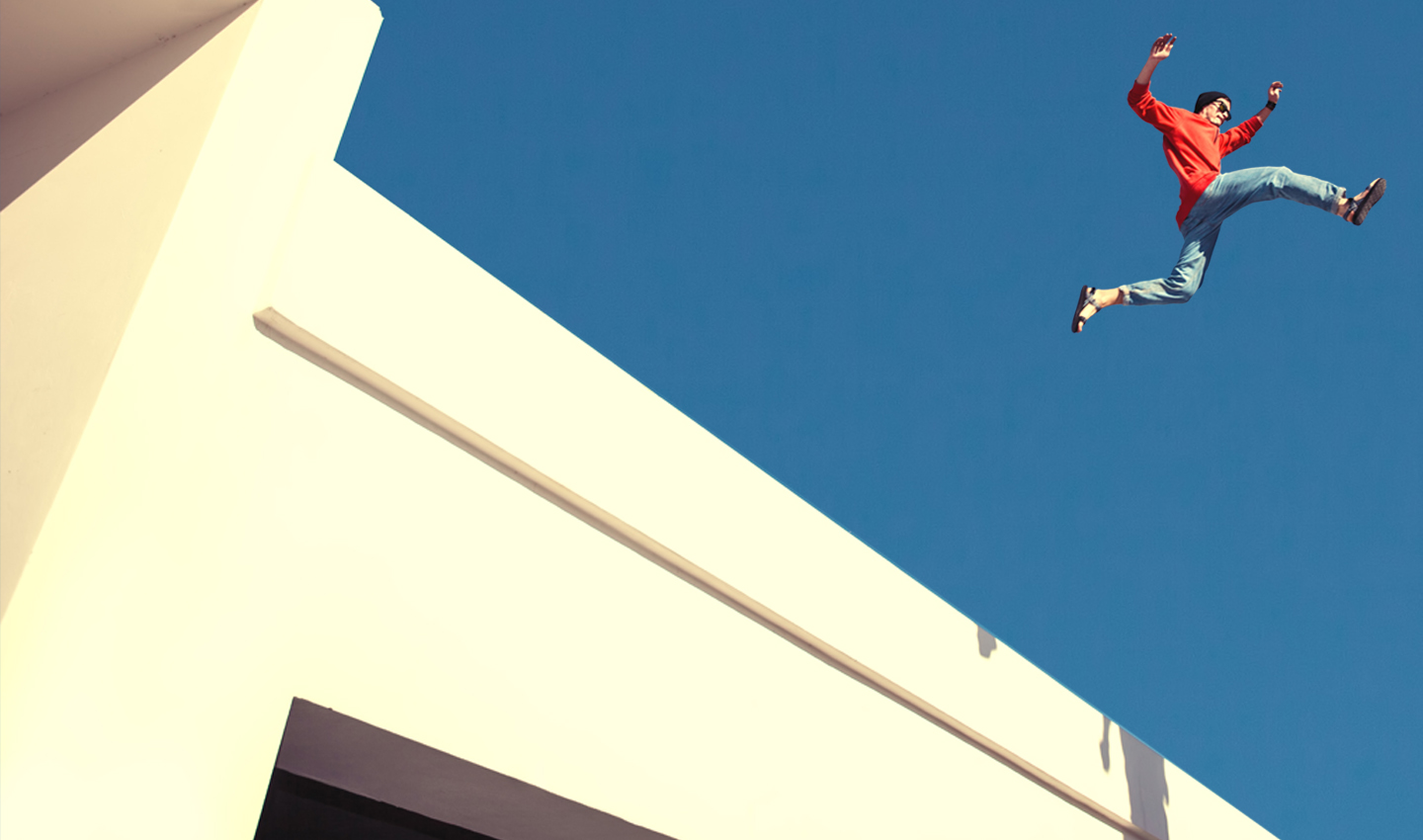 Person jumping in the air