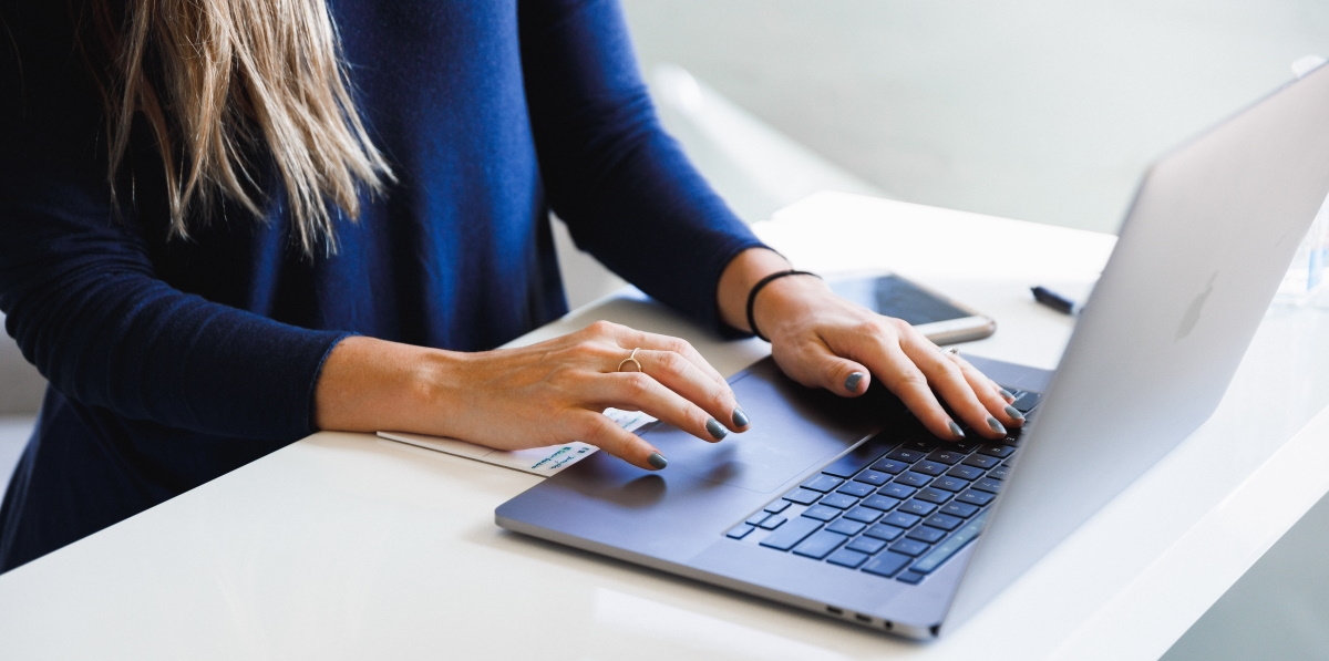 woman working on laptop